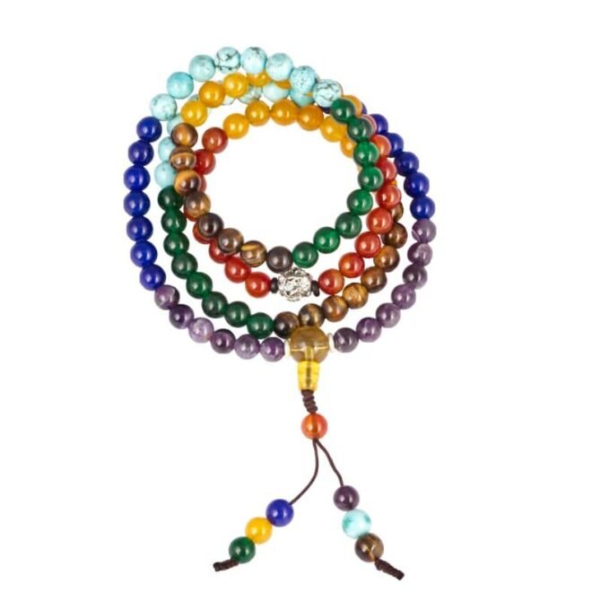 7 Chakra Mala Beads Necklace – 8mm Stones